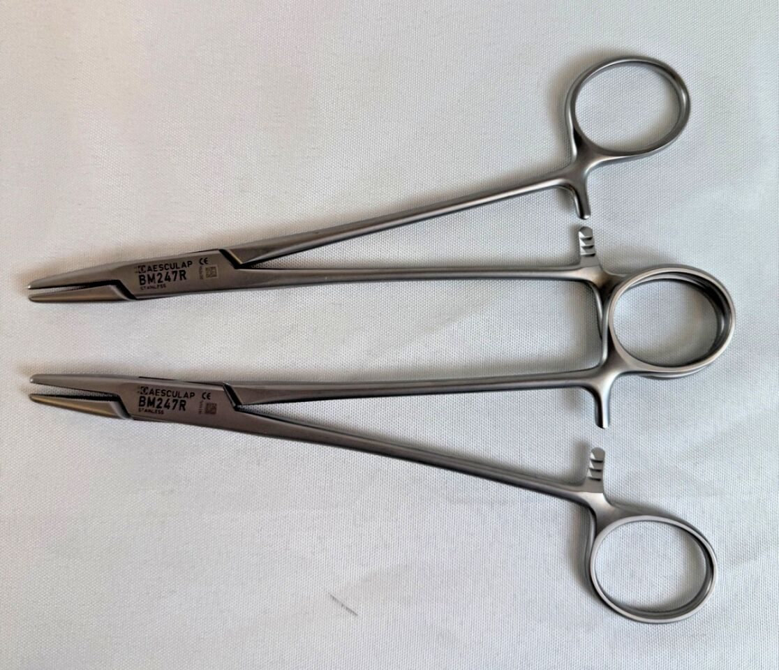 AESCULAP BM247R Hegar Needle Holders Straight Heavy Pattern Serrated Jaw — photo 1