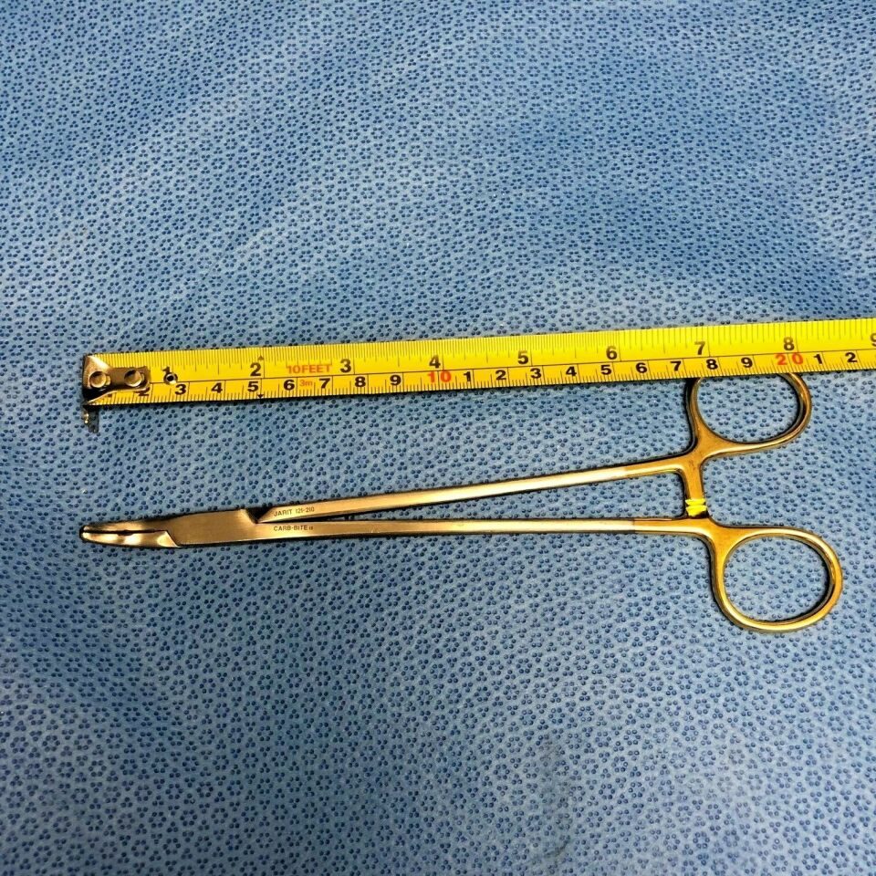 JARIT 121-210 Tungsten Carbide 8" Curved Carb-Bite Heaney Needle Holder — photo 6