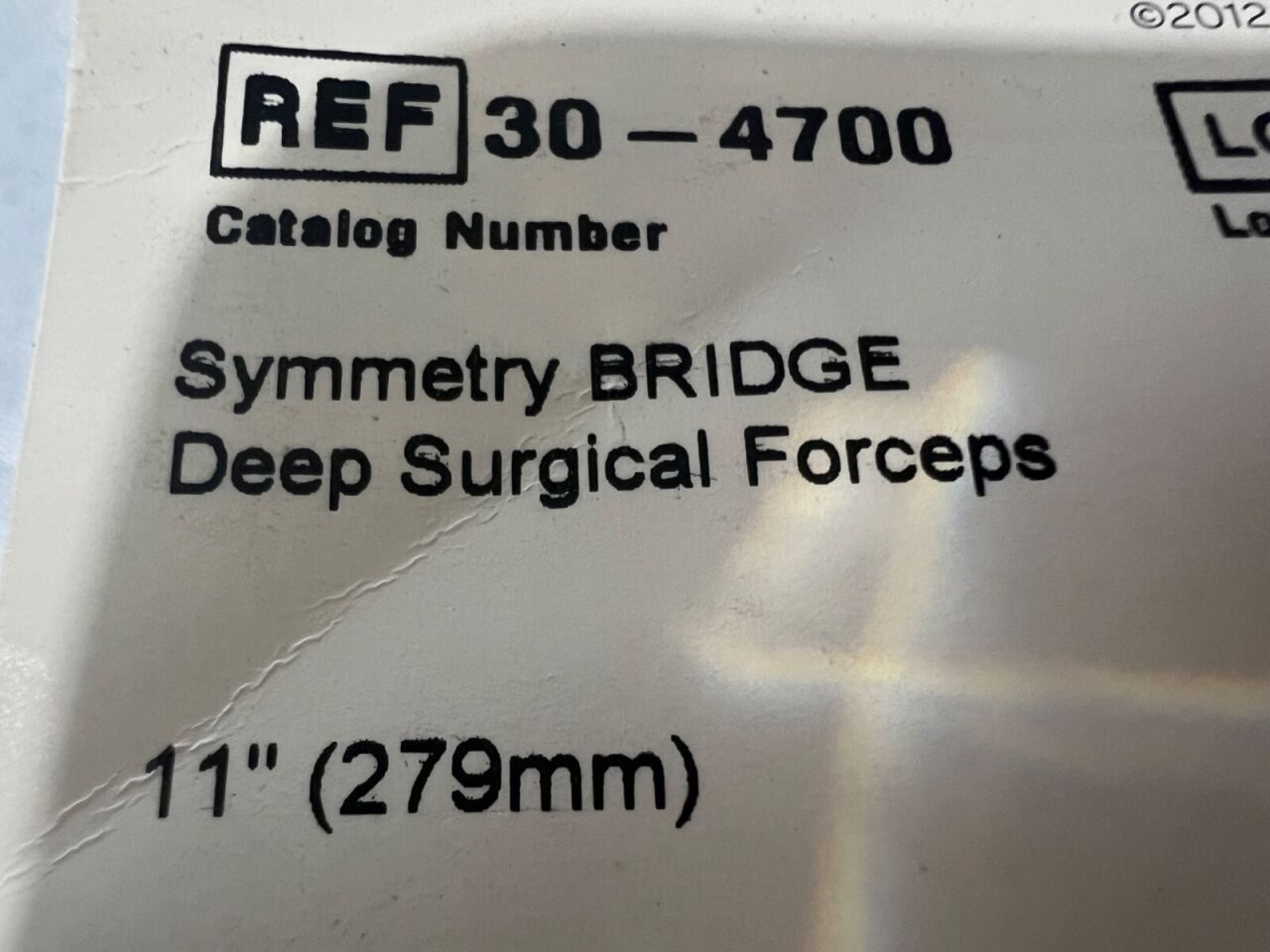 SYMMETRY SURGICAL 30-4700 Bridge Deep Intestinal Forceps Curved 11" Length — photo 2