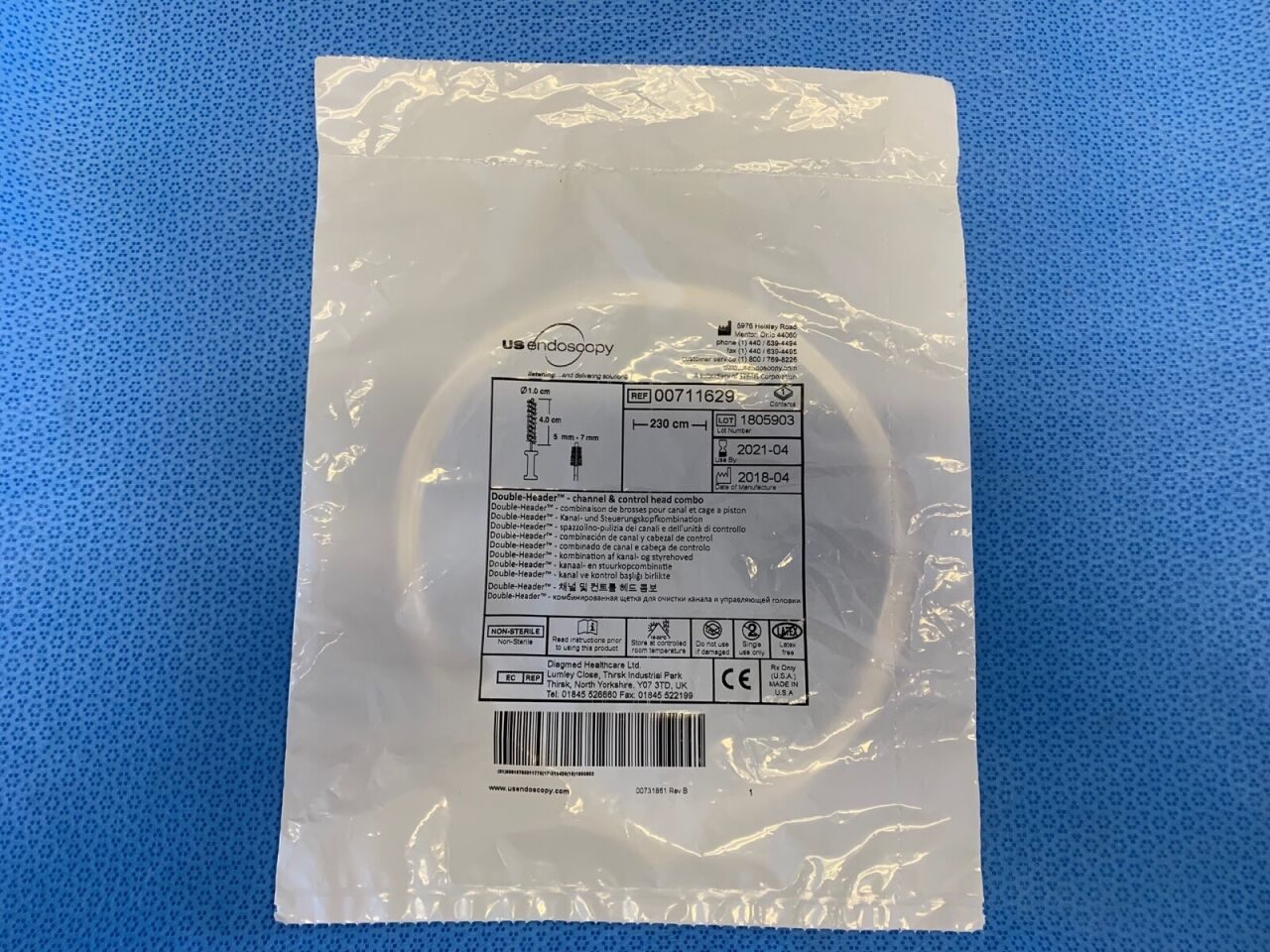 US ENDOSCOPY 711629 Double-Header Combination Cleaning Brush Endoscopy