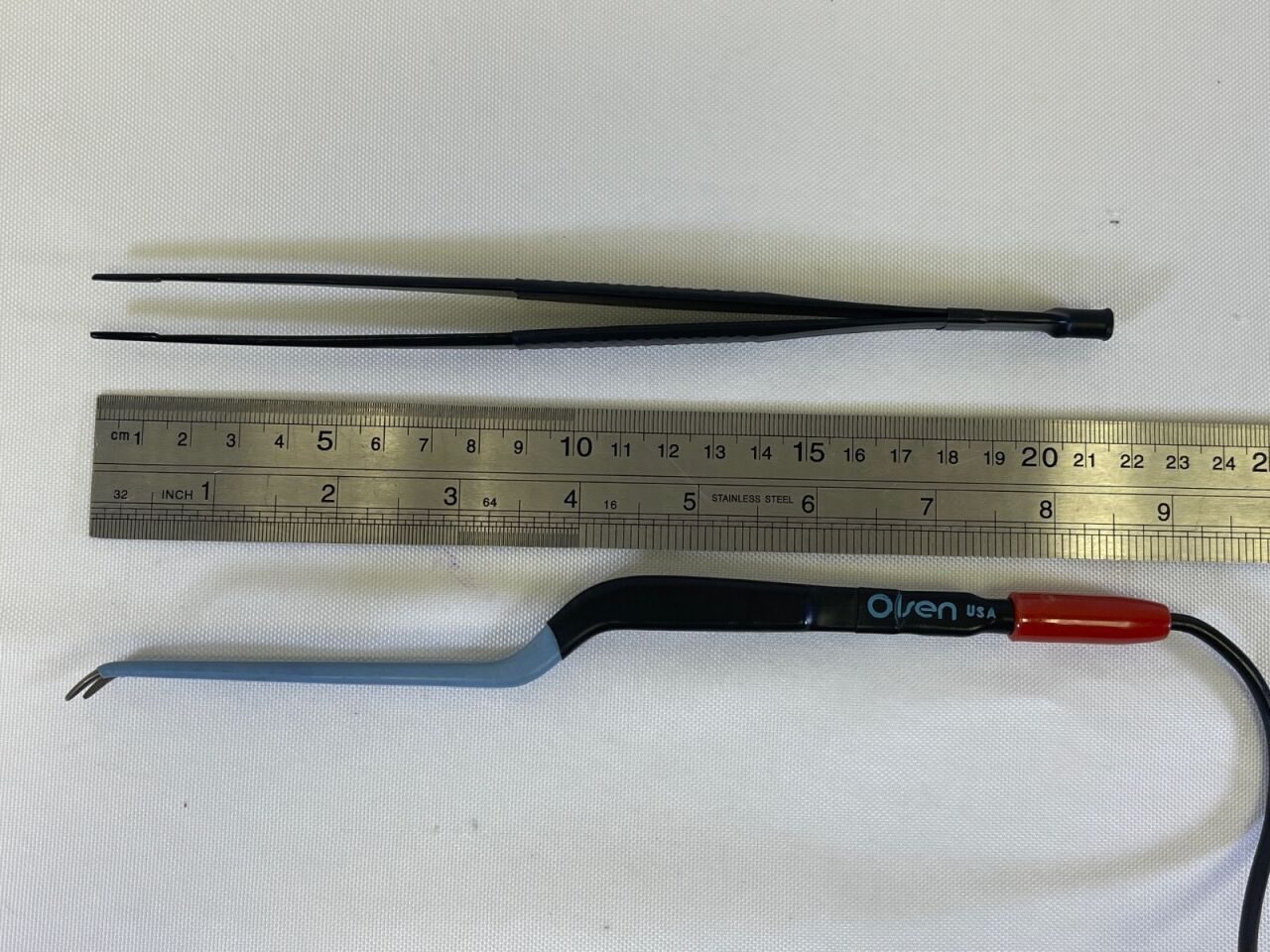 OLSEN  Bipolar Forceps Curved & Straight Tip w/ Bovie ESU Cable - Pair — photo 12
