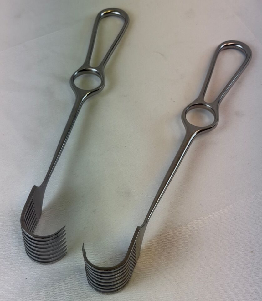 MILLENNIUM SURGICAL 34.438 Mueller Rake Retractors 10" Sharp 8 Prong Pair — photo 3