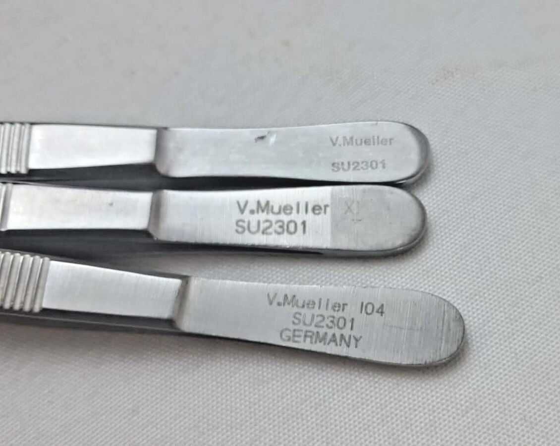 V. MUELLER SU2301 Dressing Forceps 5" Serrated - Lot of 3 — photo 3