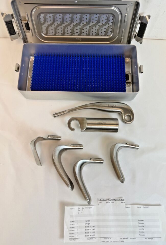 AESCULAP Sherback Vaginal Specula w/ SterilContainer S 6 Piece Set — photo 1