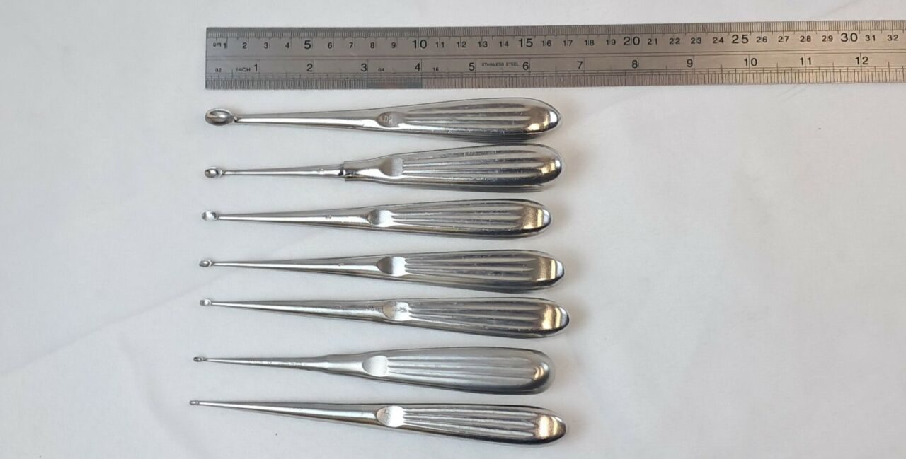 INTEGRA  7pc Bruns Straight Oval Cup Bone Curette Set — photo 4