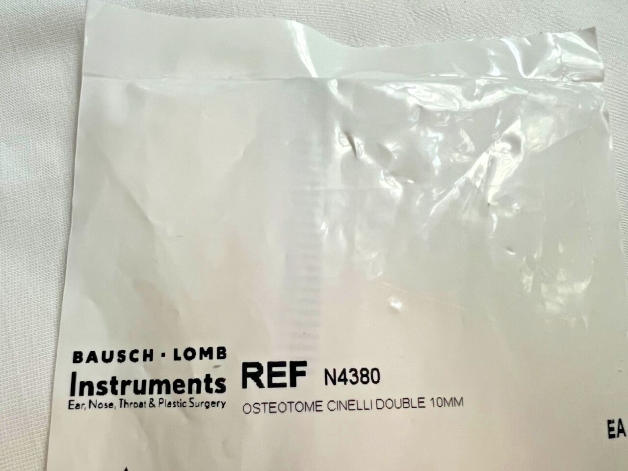 BAUSCH & LOMB N4380 Cinelli Osteotome Double Guarded 10mm X 6.2" ENT — photo 2