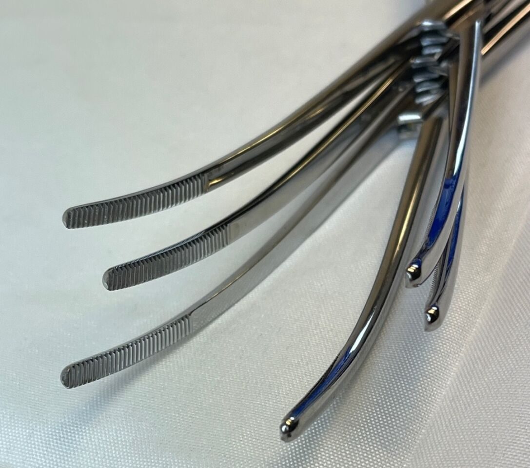 JARIT 505-160 Bozeman Uterine Dressing Forceps 10.2" Double Curve OBGYN, Set of 3 — photo 4