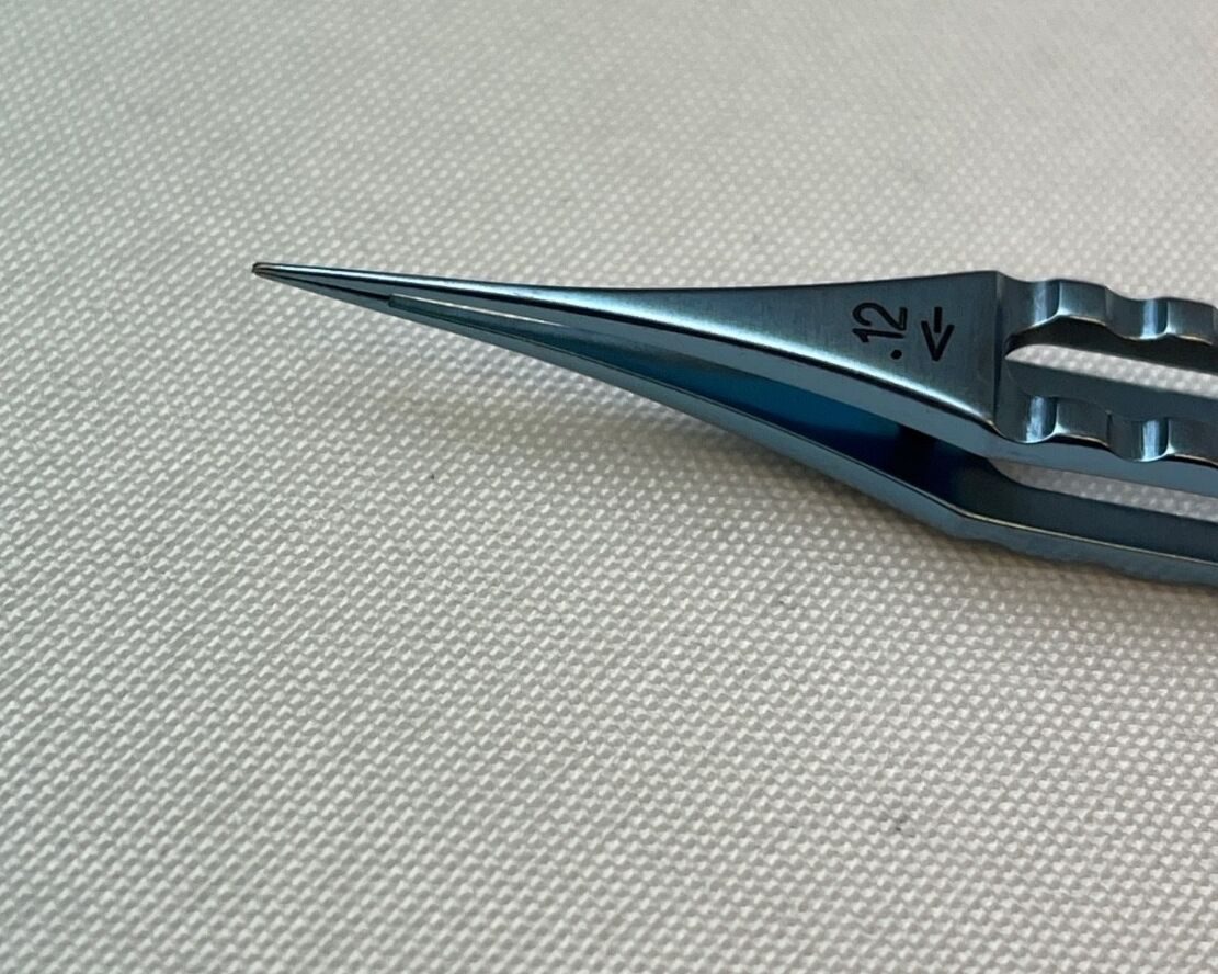 STORZ 2-110 Bonn 0.12mm 1x2 Teeth 6mm Platform 85mm Titanium Forceps Eye — photo 6