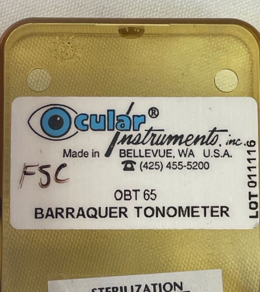 OCULAR INSTRUMENTS OBT-65 Barraquer 65mm Hg Tonometer w/ Case — photo 2