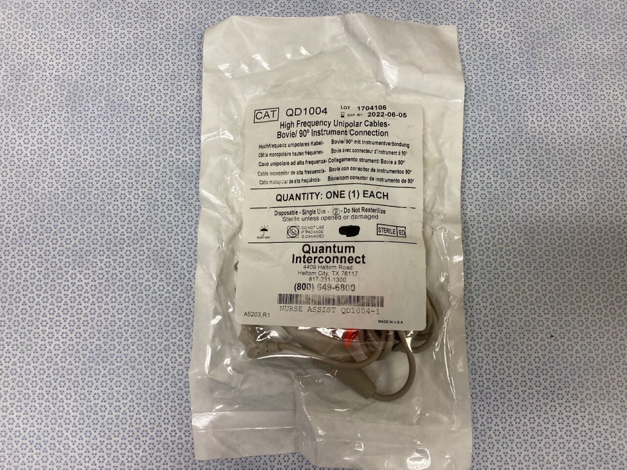 QUANTUM INTERCONNECT QD1004 High Frequency Unipolar Cable — photo 1