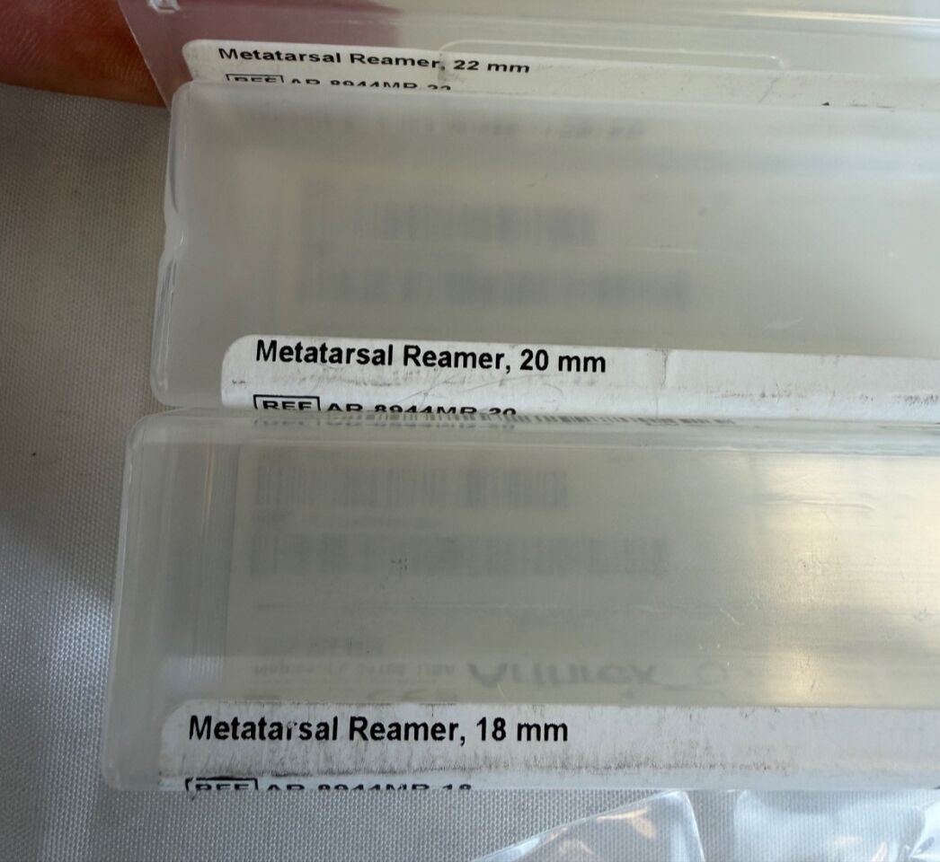 ARTHREX 18mm 20mm 22mm 6 Piece Metatarsal & Phalangeal Cannulated Reamers — photo 2