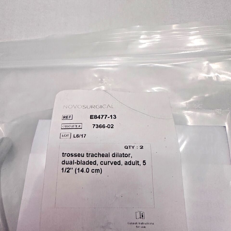 NOVO SURGICAL E8477-13 Trousseau Tracheal Dilator Dual-Bladed Curved Adult 5 1/2in — photo 5