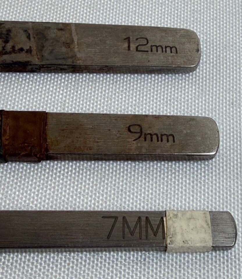 V. MUELLER RH1405 1406 1410 Straight Osteotome Set 7mm 9mm 12mm — photo 2