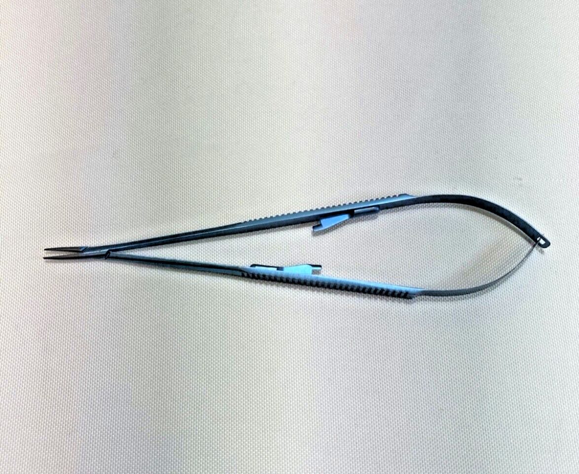 SCANLAN 3003-225 Titanium Jacobson Micro Needle Holder Flat Handle Diamond Dust