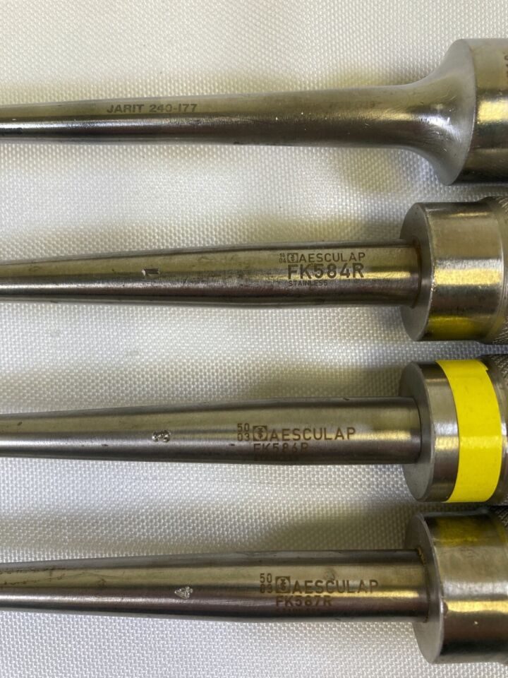 AESCULAP Size 4/3/1/0 11" Straight Cobb Curette Set of 4 — photo 2
