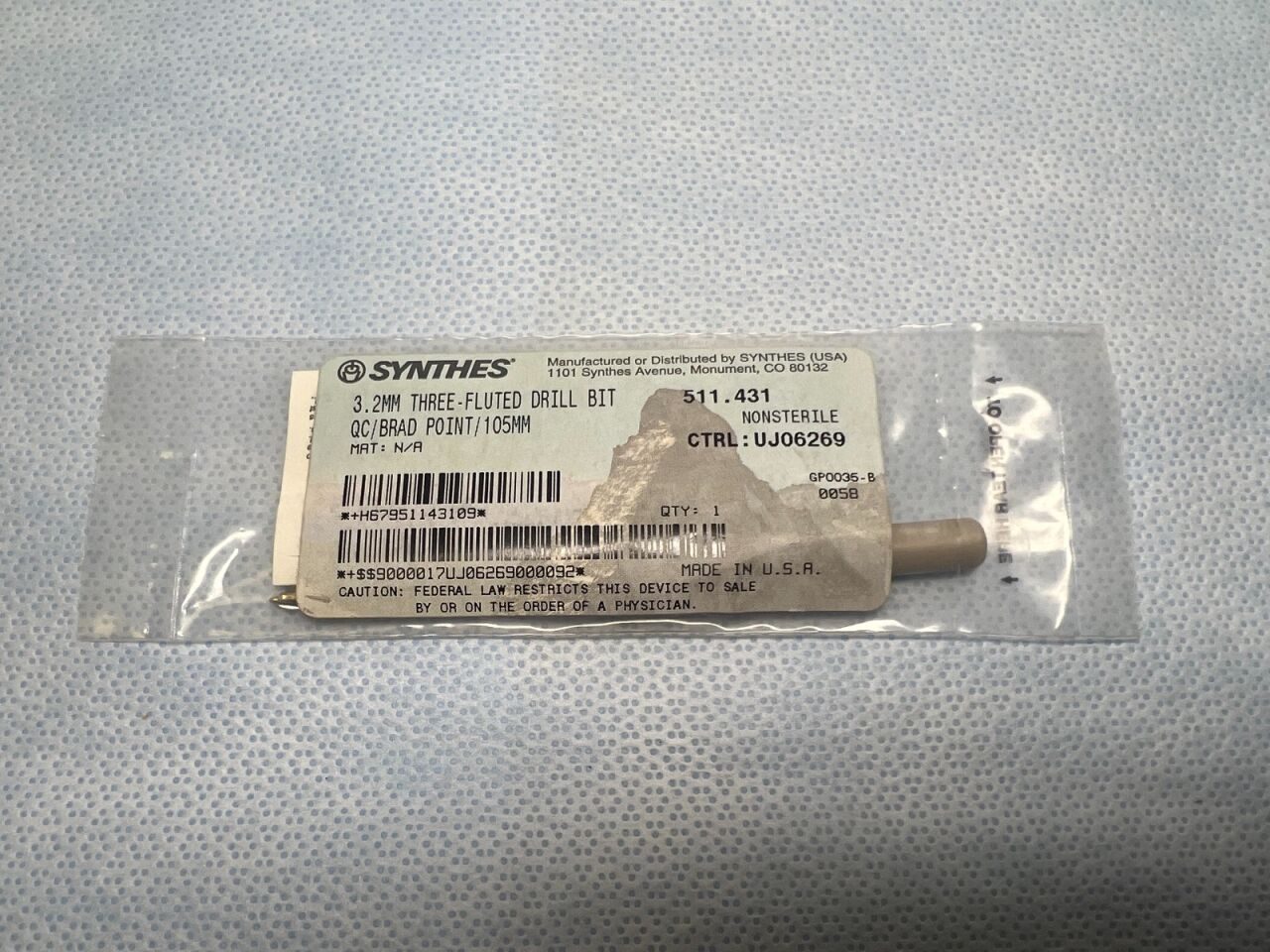 SYNTHES 511.431 3.2mm 3-Fluted  Drill Bit — photo 2