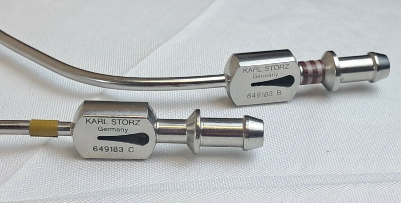 KARL STORZ 649183 B & 649183 C Suction & Irrigation Tube Curved ENT 2 PC Set — photo 3
