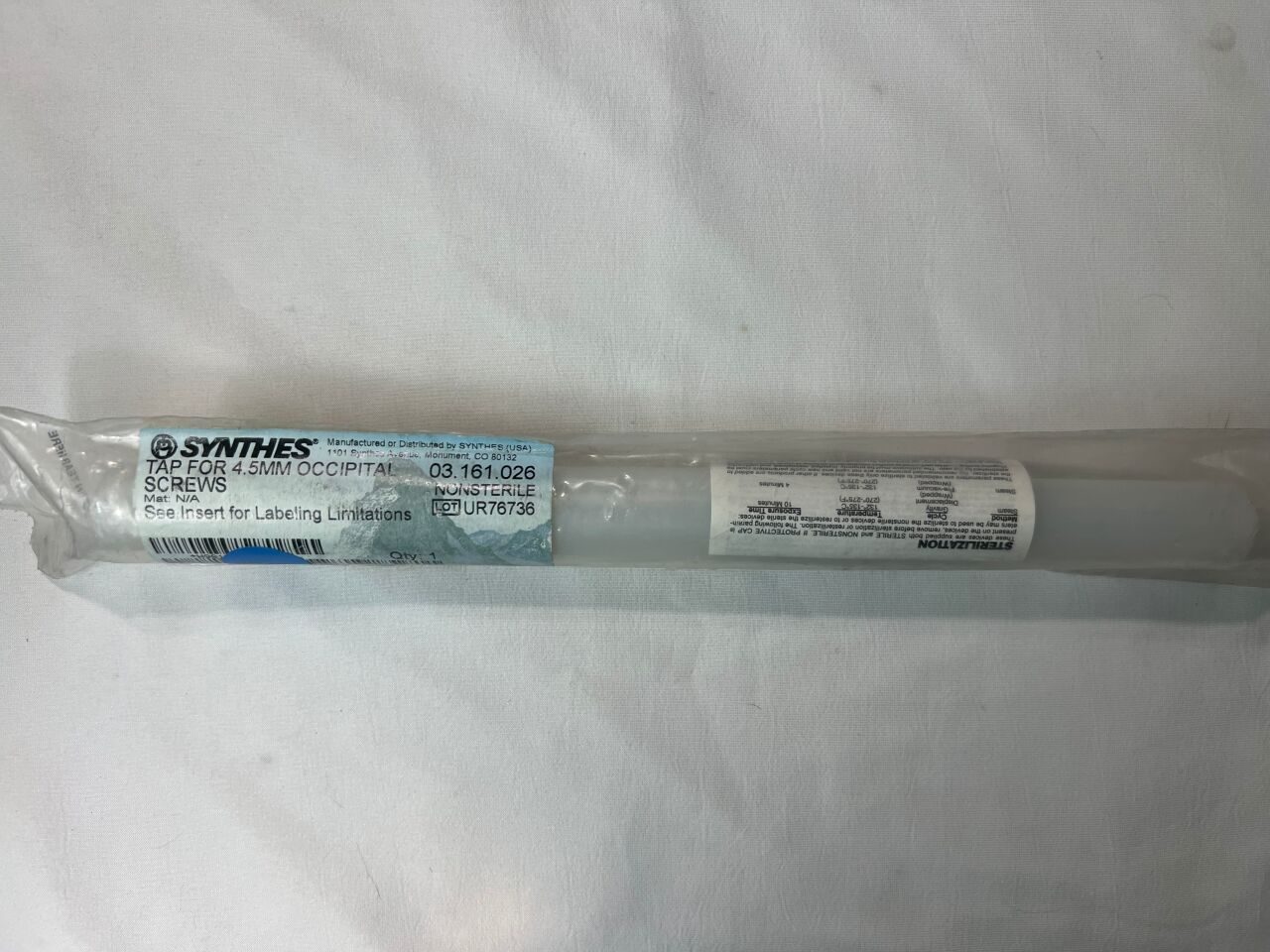 SYNTHES 03.161.026 Tap For 4.5mm Occipital Screws