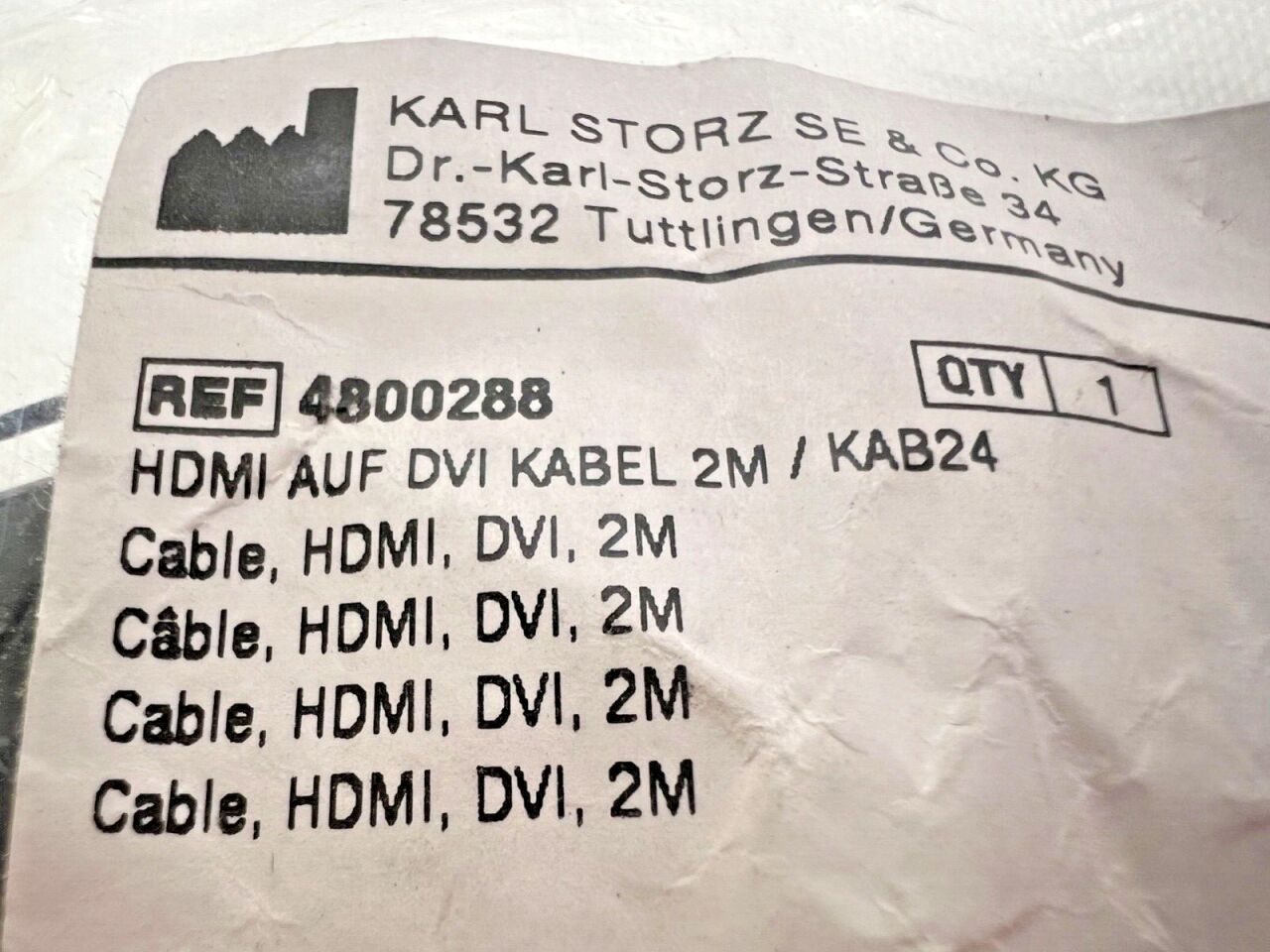 KARL STORZ 4800288 HDMI AUF DVI 2M Endoscope Cable — photo 2