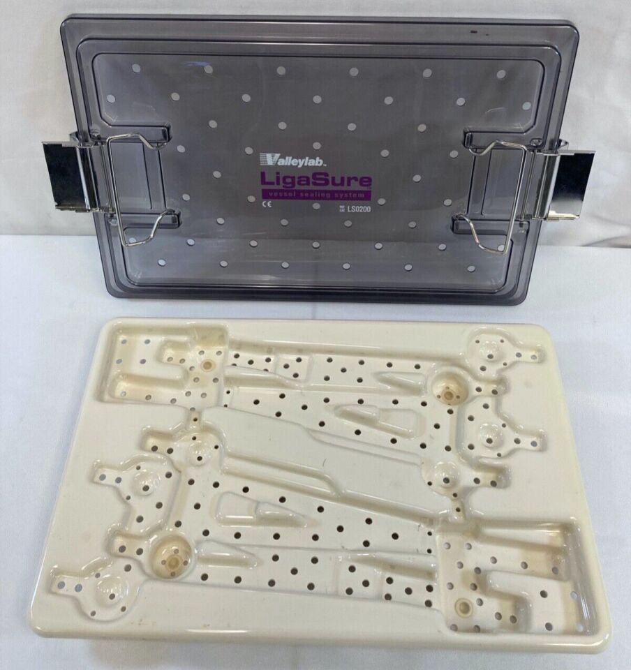 VALLEYLAB LS0200 LigaSure Vessel Sealing System Sterilization Case Tray w/ Lid