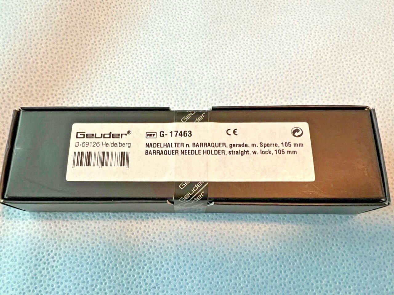 GEUDER G-17463 0.6mm x 0.3mm Tips Barraquer Straight Needle Holder w/ Lock — photo 3