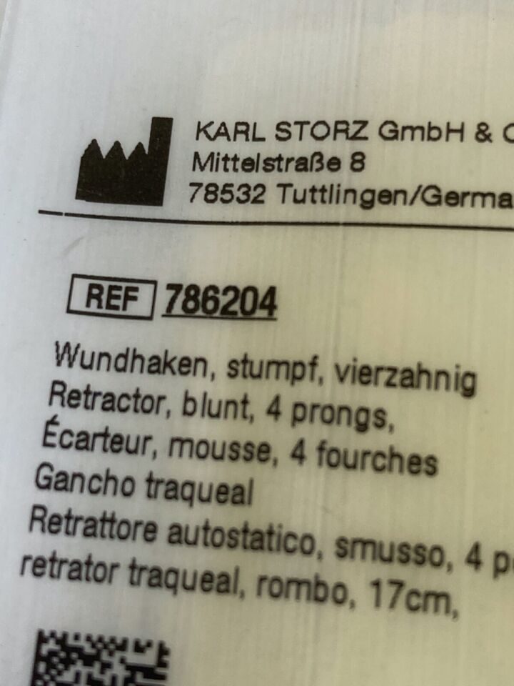 KARL STORZ 786204 Rake Retractors Blunt 4 Prong 10mm Wide x 17cm Long — photo 2