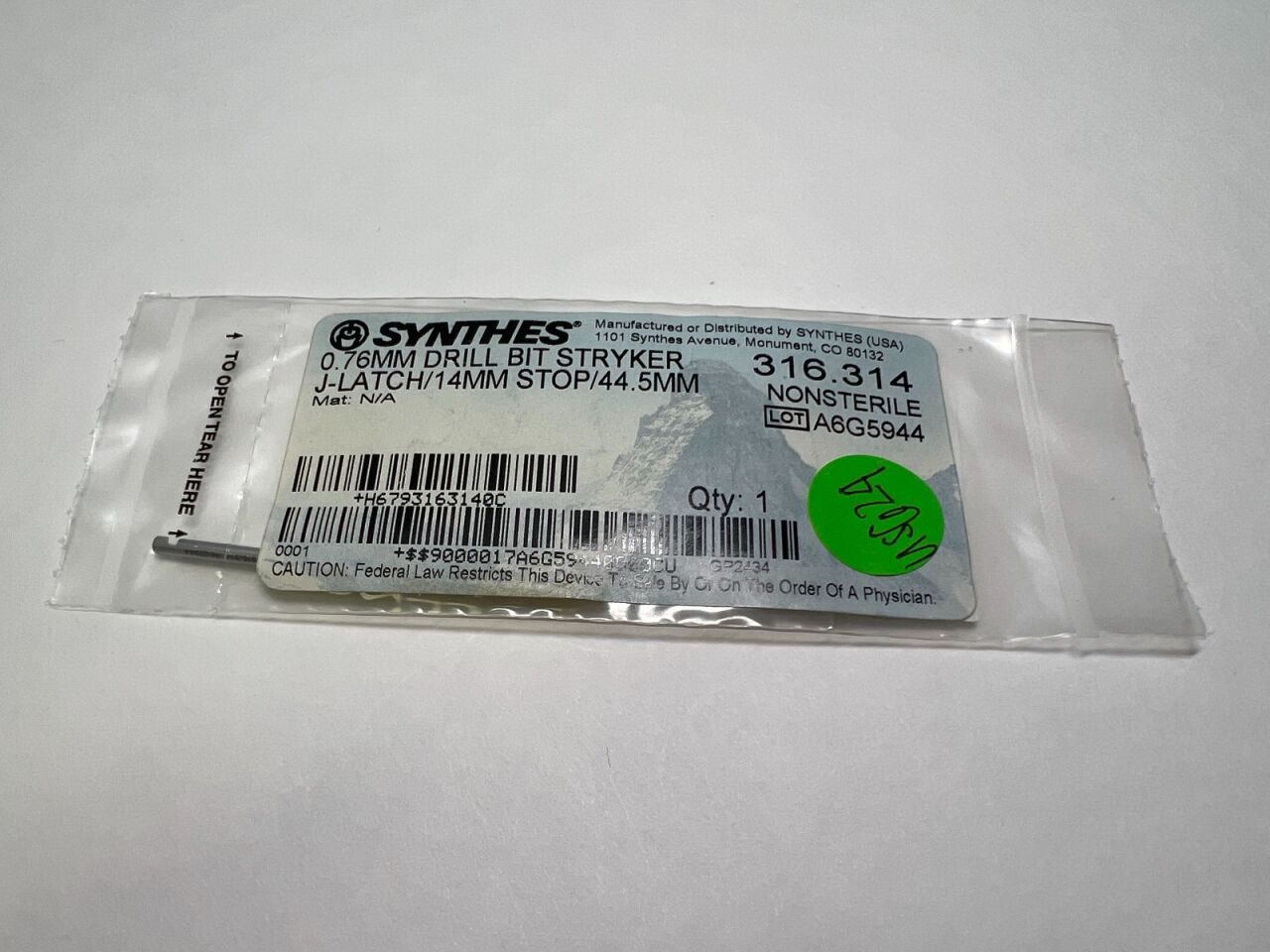 SYNTHES 316.314 0.76mm  Drill Bit — photo 2