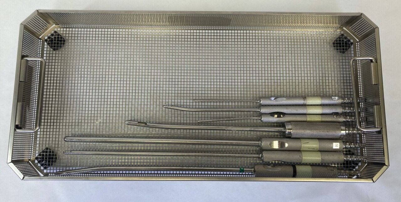PADGET Liposuction Cannula Set Toomey Ends 7 Piece Liposuction Cannula Set w/ Sterilization Tray — photo 1