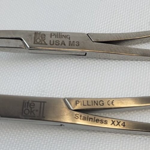 PILLING 35-4721 Miniature Pediatric Clamp DeBakey Jaw Angled 6 3/8" Set of 2 — photo 2