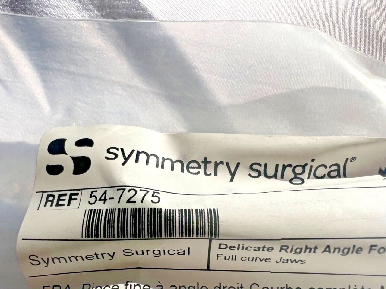 SYMMETRY SURGICAL 54-7275 Full Curve Jaws 5-3/4" L Delicate Right Angle Forceps — photo 3