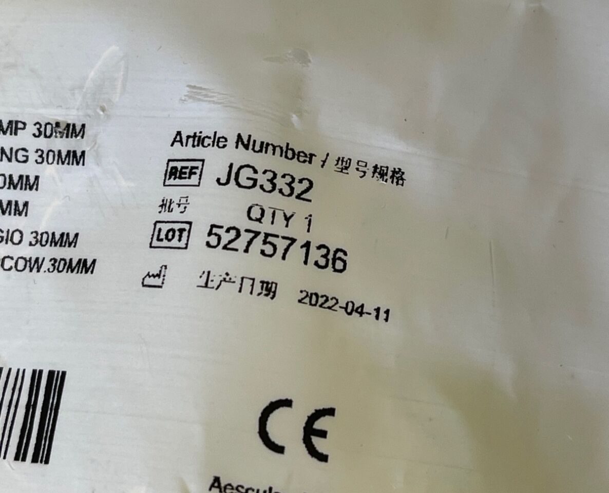 AESCULAP JG332 Silicone Clamp w Fixation Clamp 30mm Sterilization Insert — photo 3