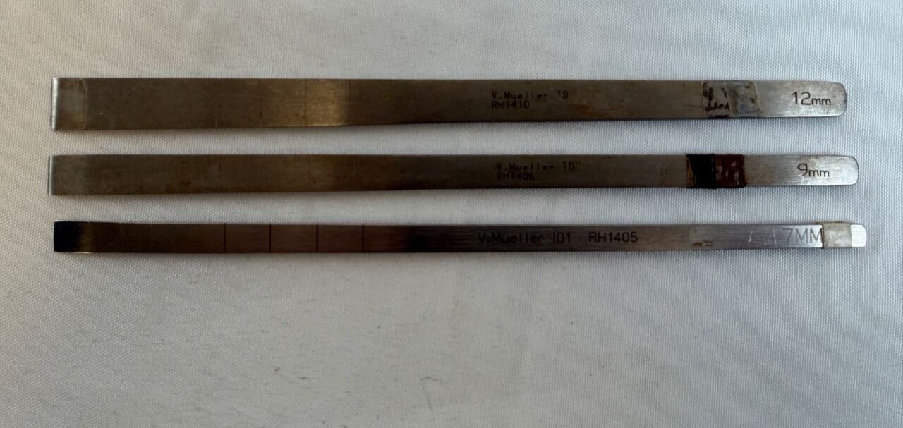 V. MUELLER RH1405 1406 1410 Straight Osteotome Set 7mm 9mm 12mm