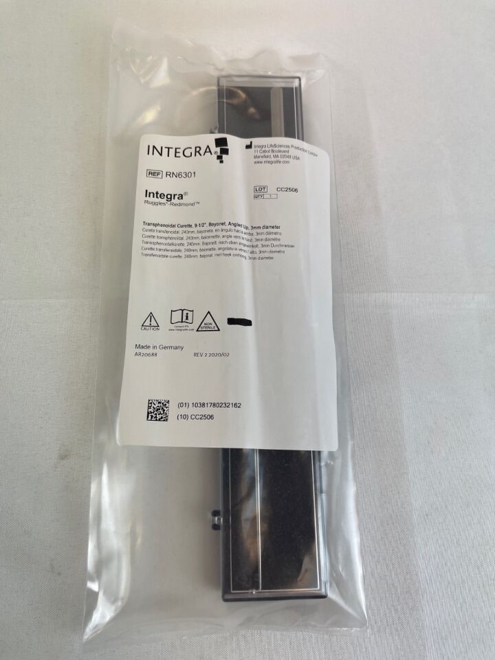 INTEGRA RN6301 Transphenoidal Ring Curette 9.5" Bayonet 90deg Up 3mm Tip