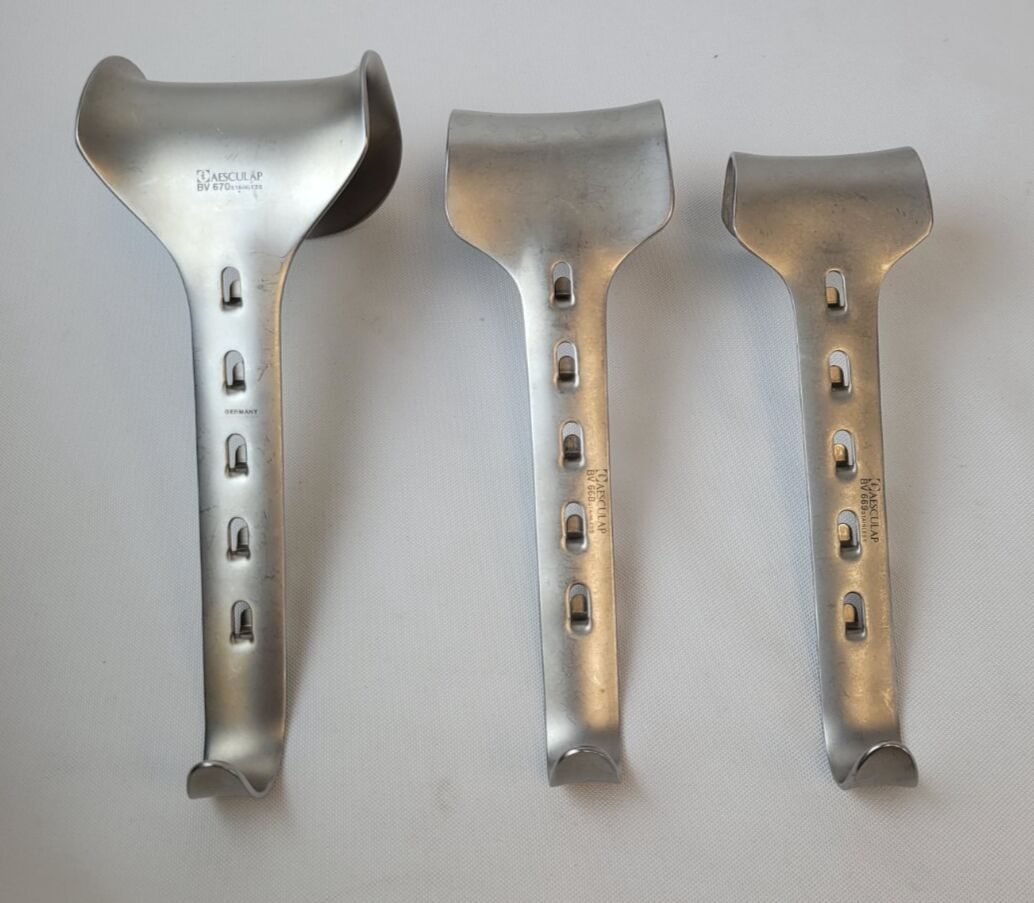 AESCULAP BV668 BV669 BV670 Kirschner Abdominal Retractor Blades - Set of 3