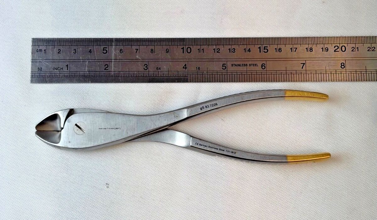 MILLENNIUM SURGICAL 83.7226 Side Cut Wire Cutter Max Cap 1.6mm T/C Jaws 7" — photo 8