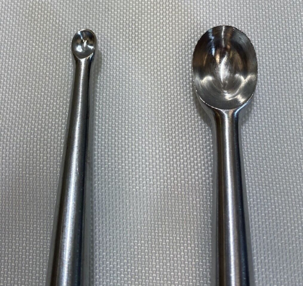RICHARDS 11-1412 11-136 Pair of Bone Curettes 14x20 & 5x8 X 9" Straight Cups — photo 4