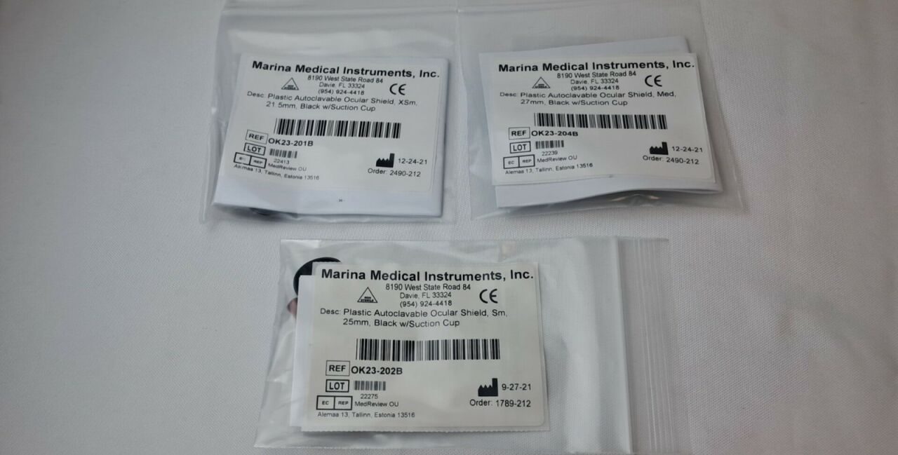 MARINA MEDICAL  3Pc Plastic Autoclavable Ocular Shield Set- 21.5mm, 25mm, 27mm — photo 2