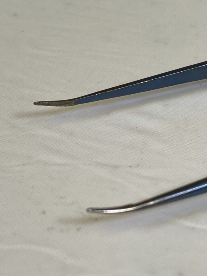 SNOWDEN-PENCER 32-4592 Micro Diamond Lite Titanium Forceps Curved Tip 21cm — photo 4