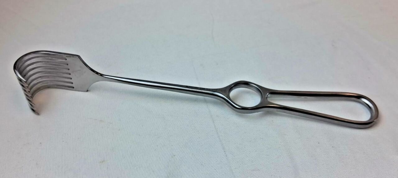 KMEDIC KM 52-338 Kocher Rake Retractor 8-Prong Sharp 9.5"