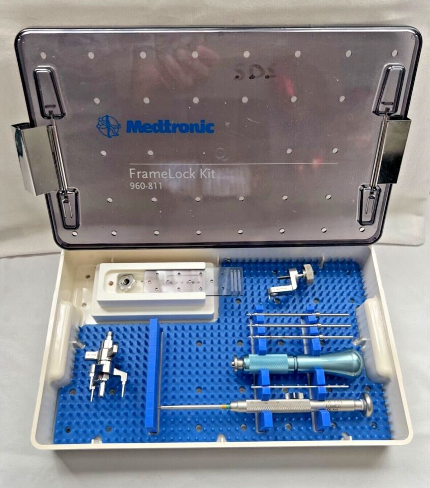 MEDTRONIC Xomed 960-811 9 Piece Set  Neurology FrameLock Driver Kit w/ Case
