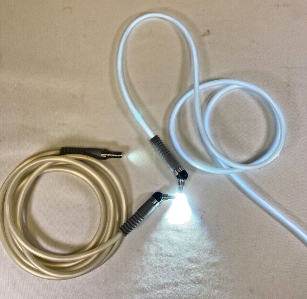LUXTEC 395J 45deg Clear Case Transparent Fiber Optic Light Cables Wolf End Pair of