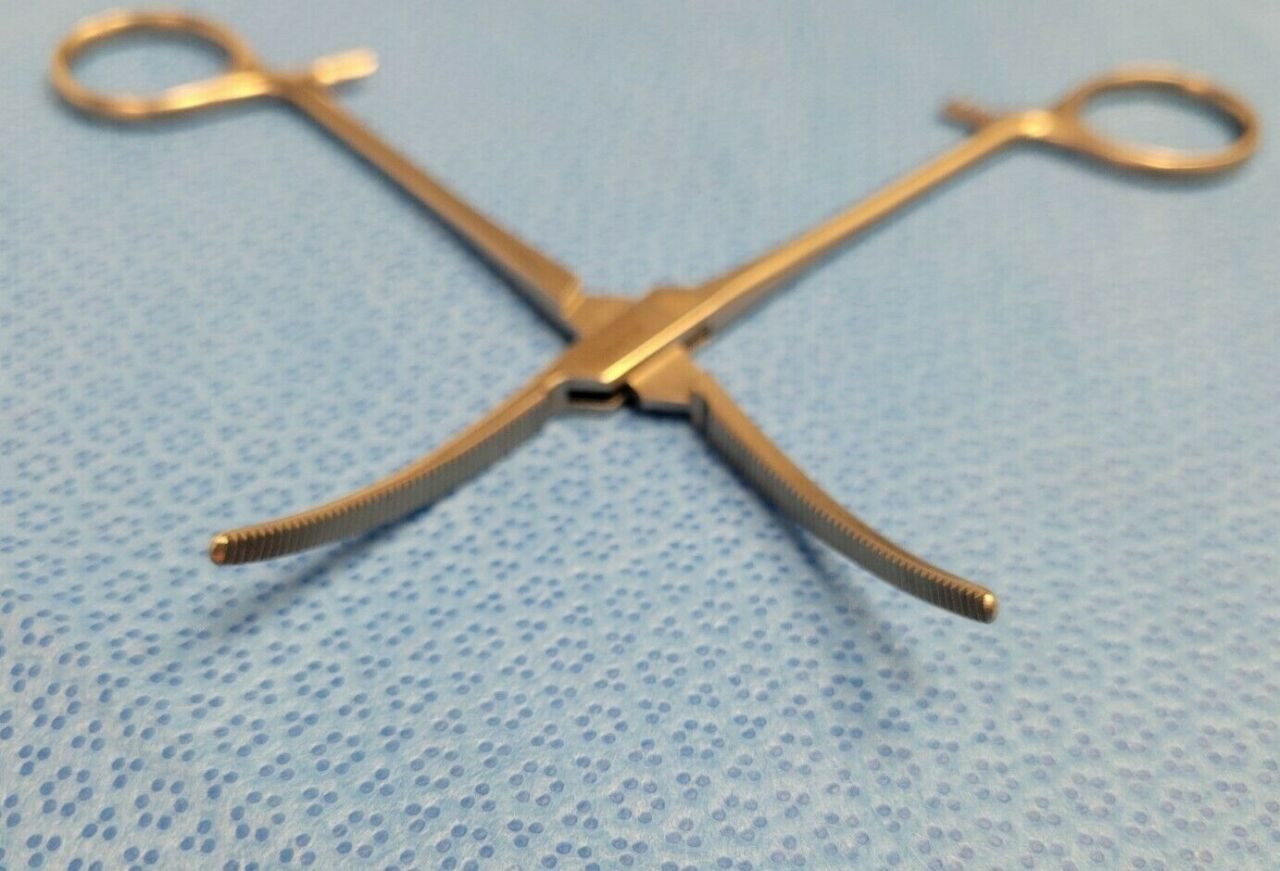 AESCULAP BH443R Rochester-Pean Forcep 160mm Stainless Steel Curved Flat Jaw — photo 4