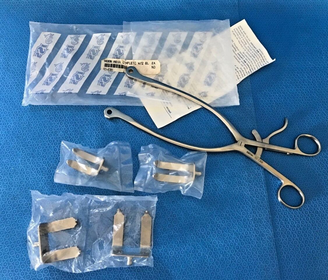 SYMMETRY SURGICAL 57-5701 Self-Retaining Hoen Hemilaminectomy Retractor & Blades