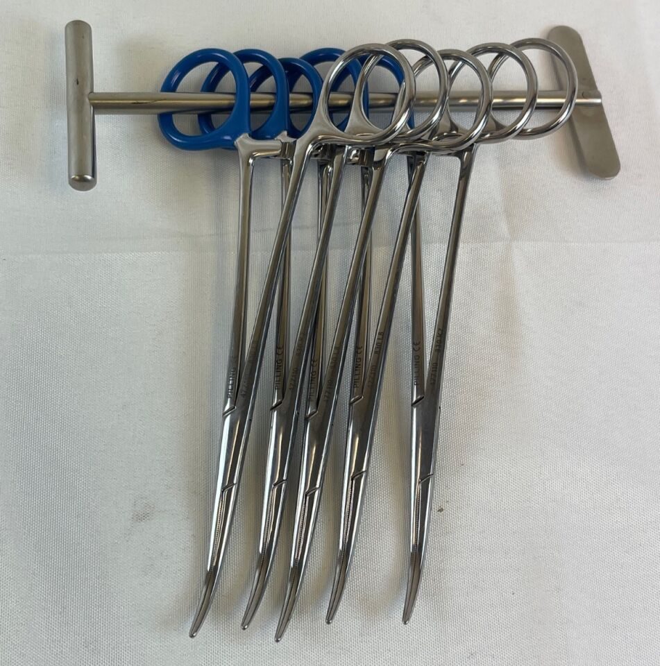 PILLING 477110 Lot of 5 Coller Hemostatic Forcep Curved 38mm x 1.8mm Tip L: 6.5" — photo 9