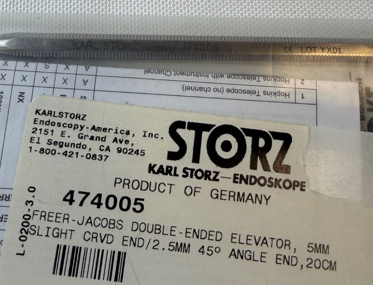 KARL STORZ 474005 20cm 5mm & 2.5mm Tip Widths Freer-Jacobs Double Elevator — photo 2