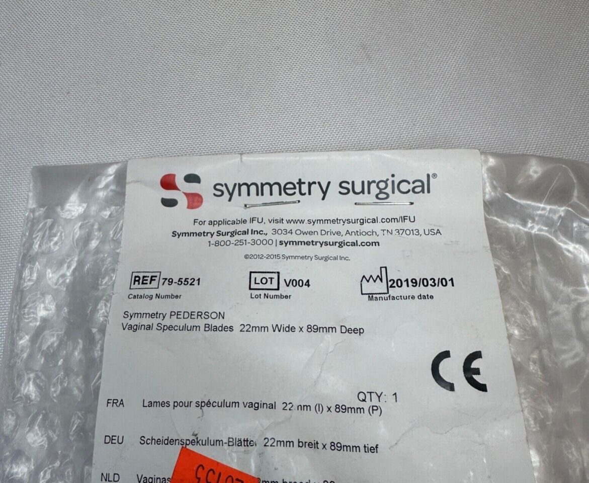 SSI SYMMETRY 79-5521 Pederson Speculum Standard Blades 22mm X 89mm Deep — photo 4