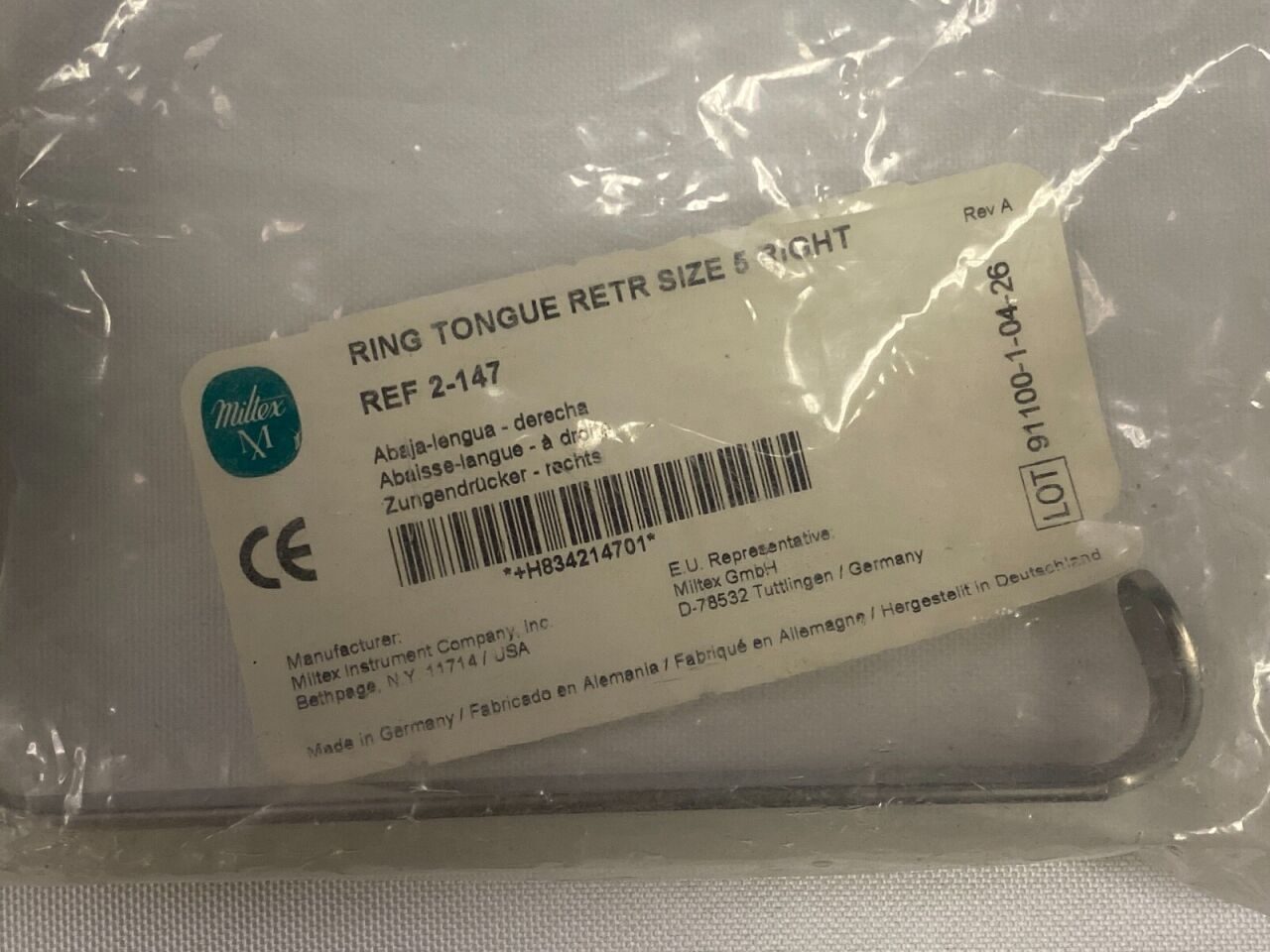 MILTEX 2-147 Ring Tongue Retractor Size 5 Right — photo 2