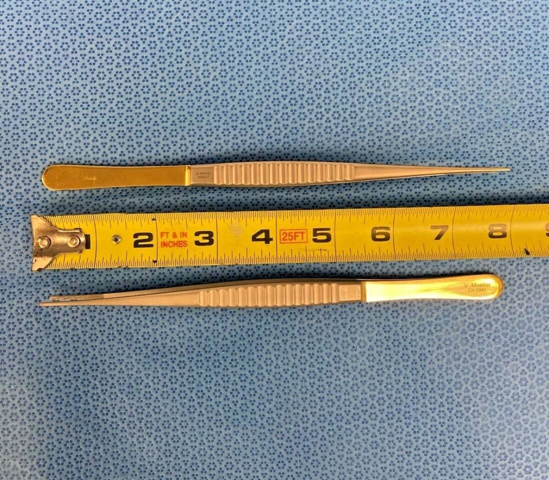 V. MUELLER CH5940 Cooley Vascular Tissue Forceps 1mm Bite 8" — photo 6