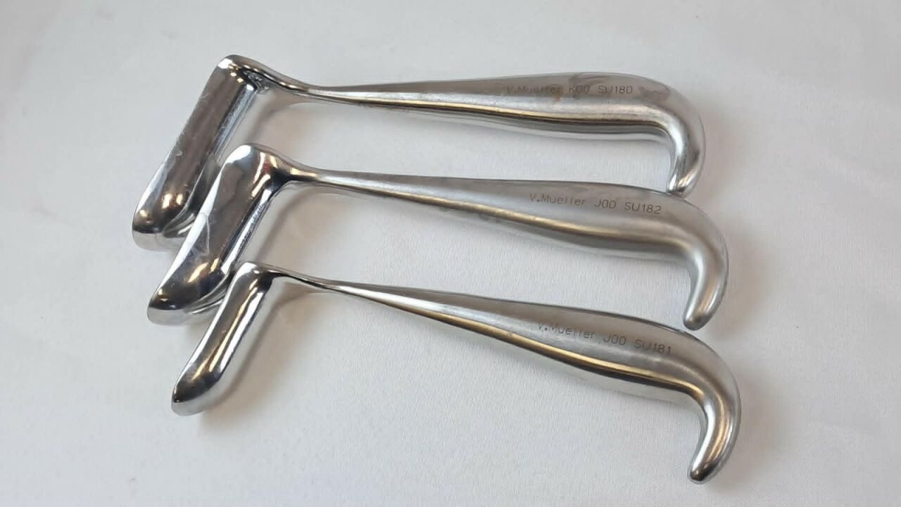 V. MUELLER SU180 SU181 & SU182 3Pc Set of Hill-Ferguson Rectal Retractors