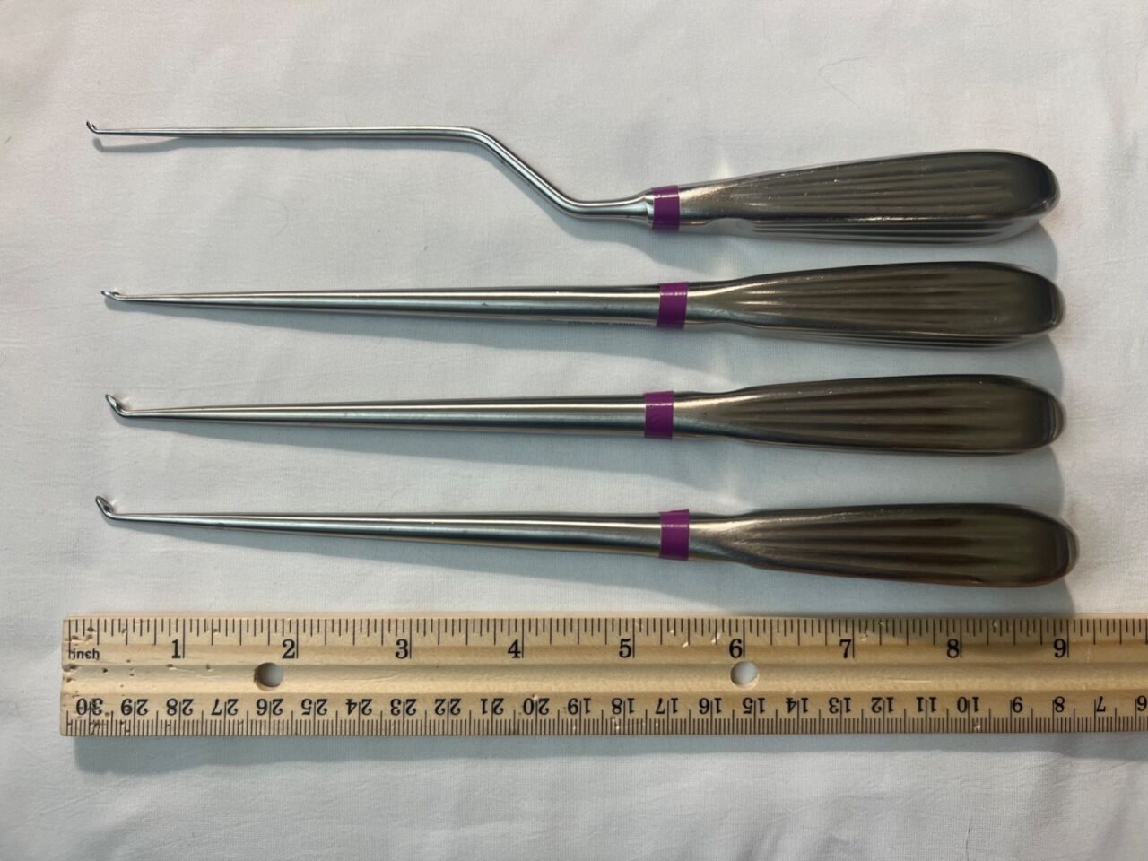 MILLENNIUM Sizes 0,00,0000 Angled & Straight 9" Length Spinal Curette Set — photo 5